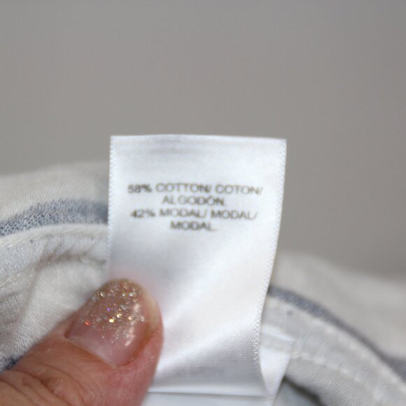 Lucky Brand Long Sleeve Shirt Women's XL Blue White Stripe Button Up Collared - Picture 8 of 9